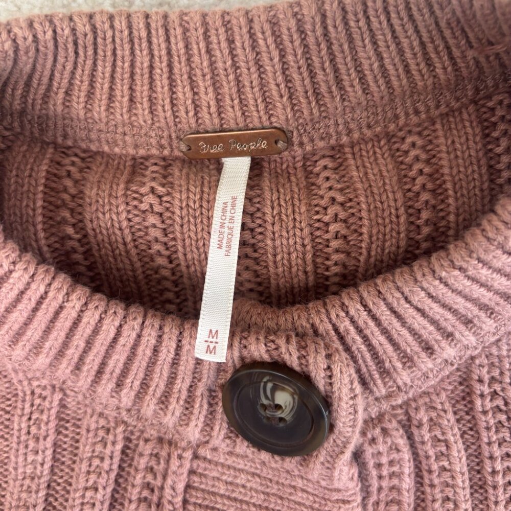 Free People "All Yours" Mocha Brown Cardigan - Picture 2 of 4